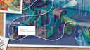 Story-driven challenge map built from the client's illustration — georeferenced waypoints and route data served to their app as standard geodata.