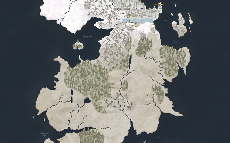 Fantasy-world map created for The Conqueror virtual challenge series.