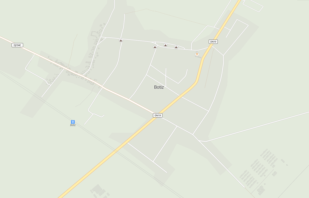 A town with sparse, incomplete street data before mapping.